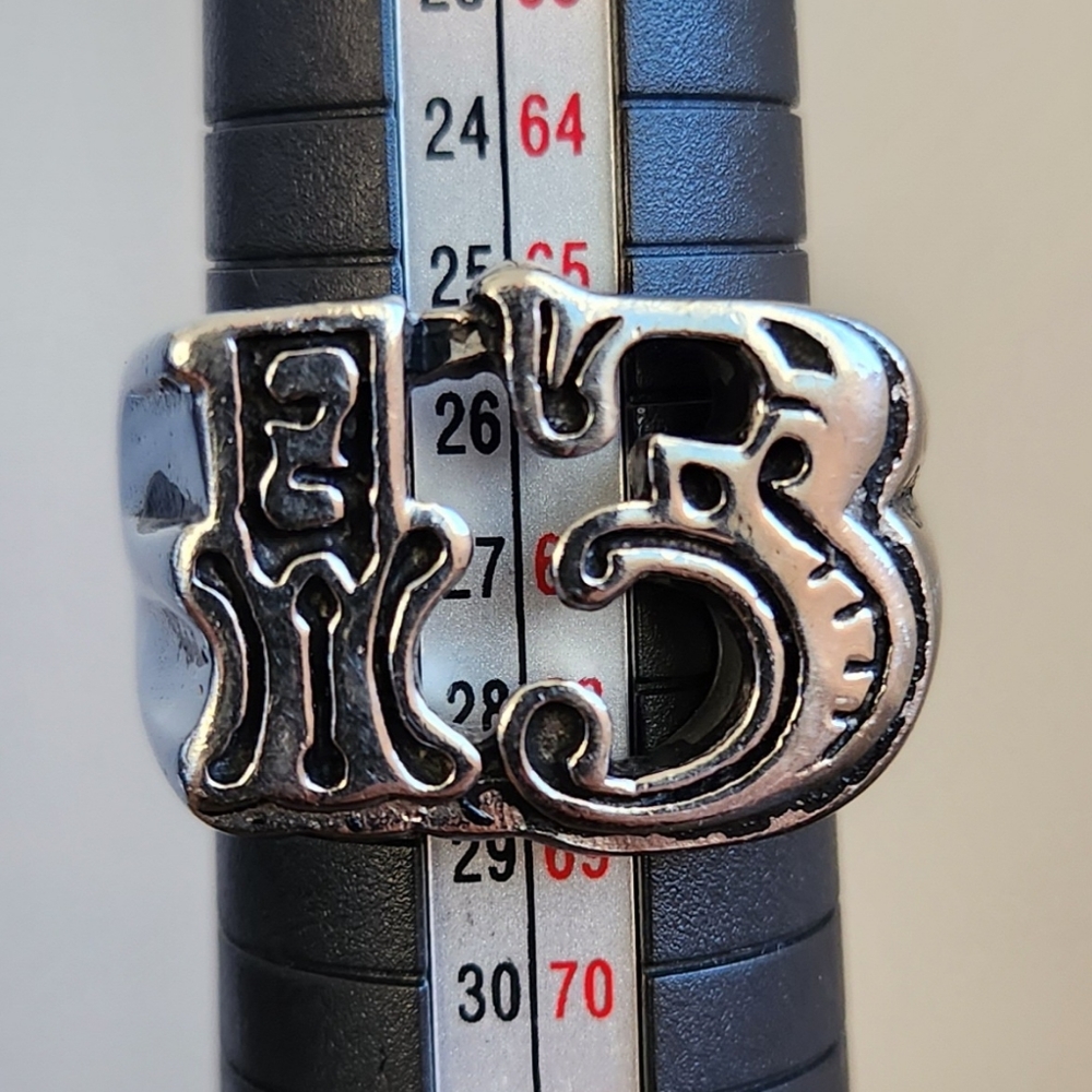 Stains Steel "Lucky 13" Biker Ring